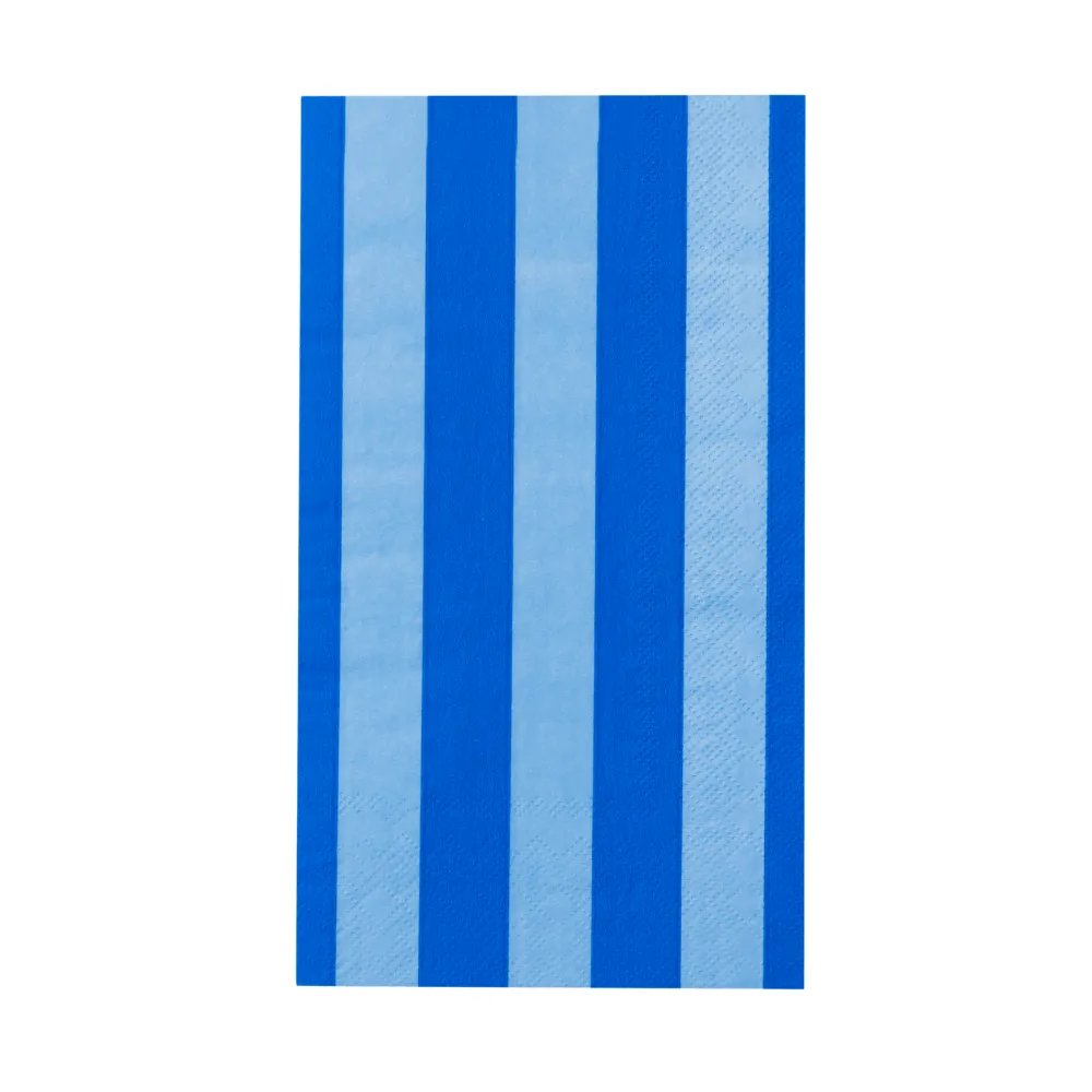 Bonjour Fete Light & Dark Blue Signature Cabana Stripe Guest Towels
