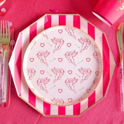 Online Bonjour Fete Light & Haute Pink Signature Cabana Stripe Large Plates