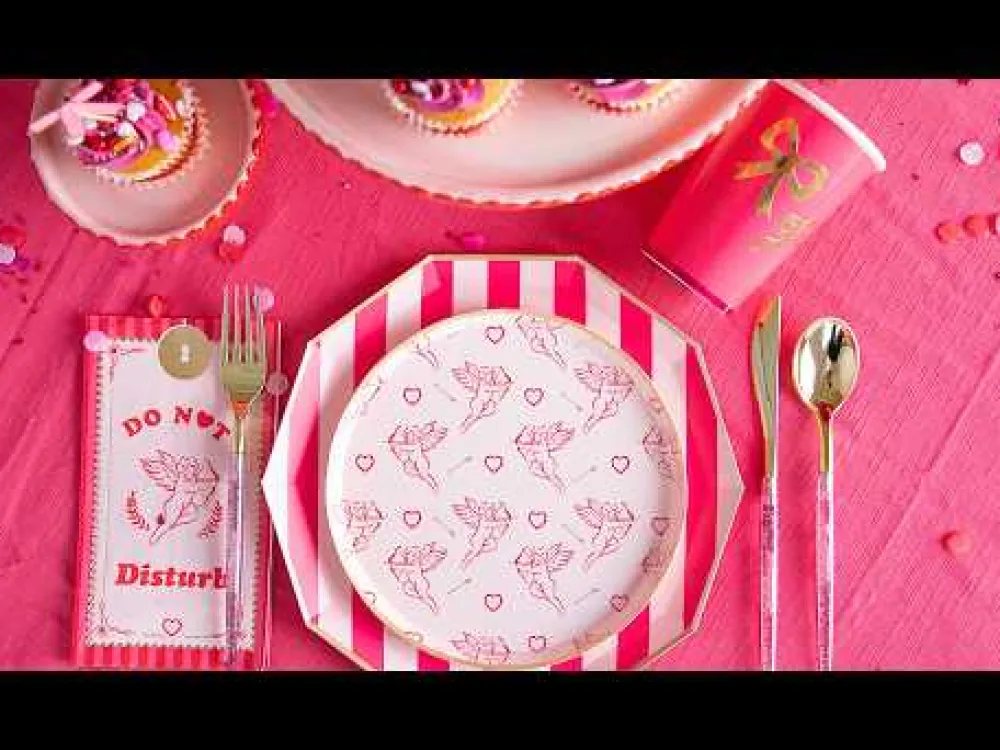 Online Bonjour Fete Light & Haute Pink Signature Cabana Stripe Large Plates