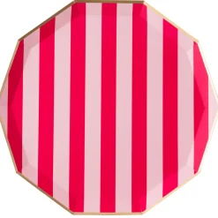 Online Bonjour Fete Light & Haute Pink Signature Cabana Stripe Large Plates