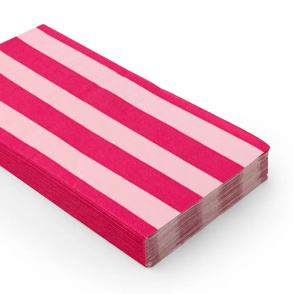 Hot Bonjour Fete Light & Haute Pink Signature Cabana Stripe Guest Towels