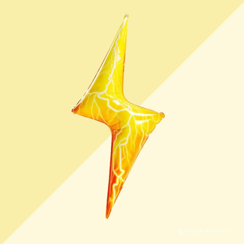 Clearance Zoey Christina Lightning Bolt Foil Balloon
