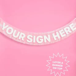 Hot xo, Fetti Light Pink Iridescent Fringe Banner