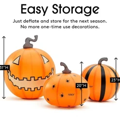 Discount Funboy Light-Up Inflatable Pumpkin Decor, Set of 3