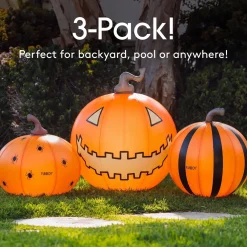 Discount Funboy Light-Up Inflatable Pumpkin Decor, Set of 3