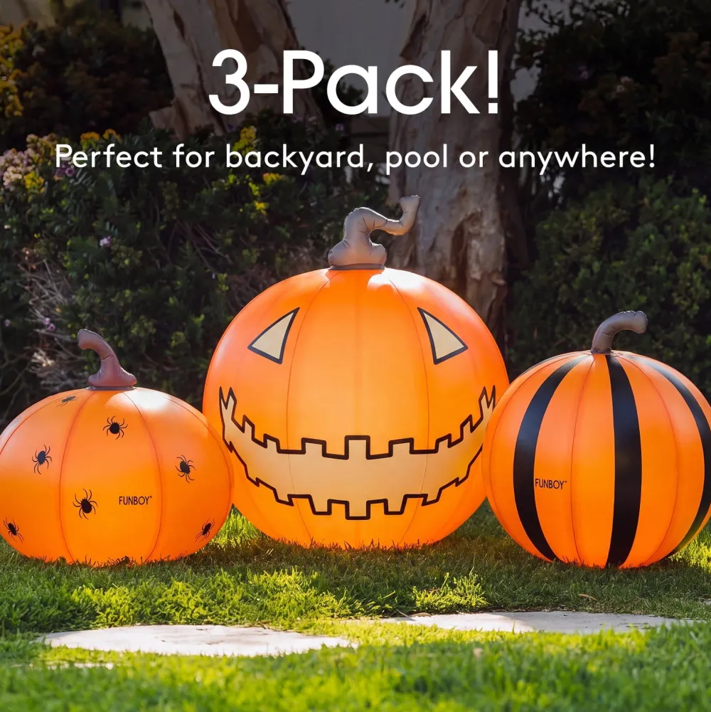 Discount Funboy Light-Up Inflatable Pumpkin Decor, Set of 3