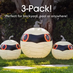 Clearance Funboy Light-Up Mummy Pumpkin Decorations, Set of 3