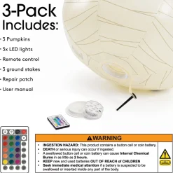 Clearance Funboy Light-Up Mummy Pumpkin Decorations, Set of 3