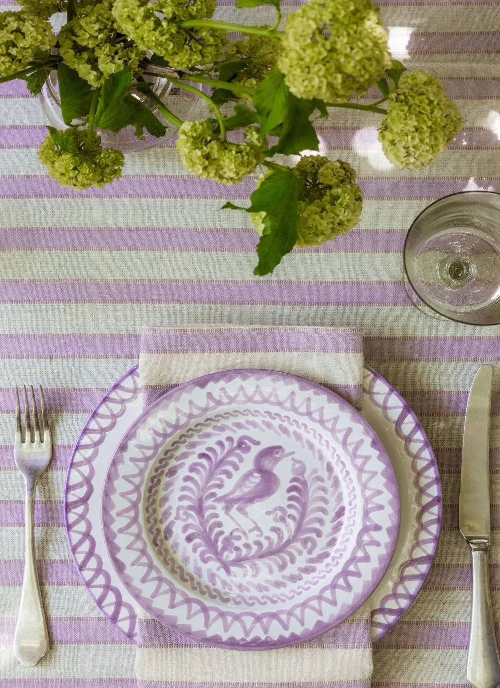 New Heather Taylor Home Lilac & Cream Stripe Napkins