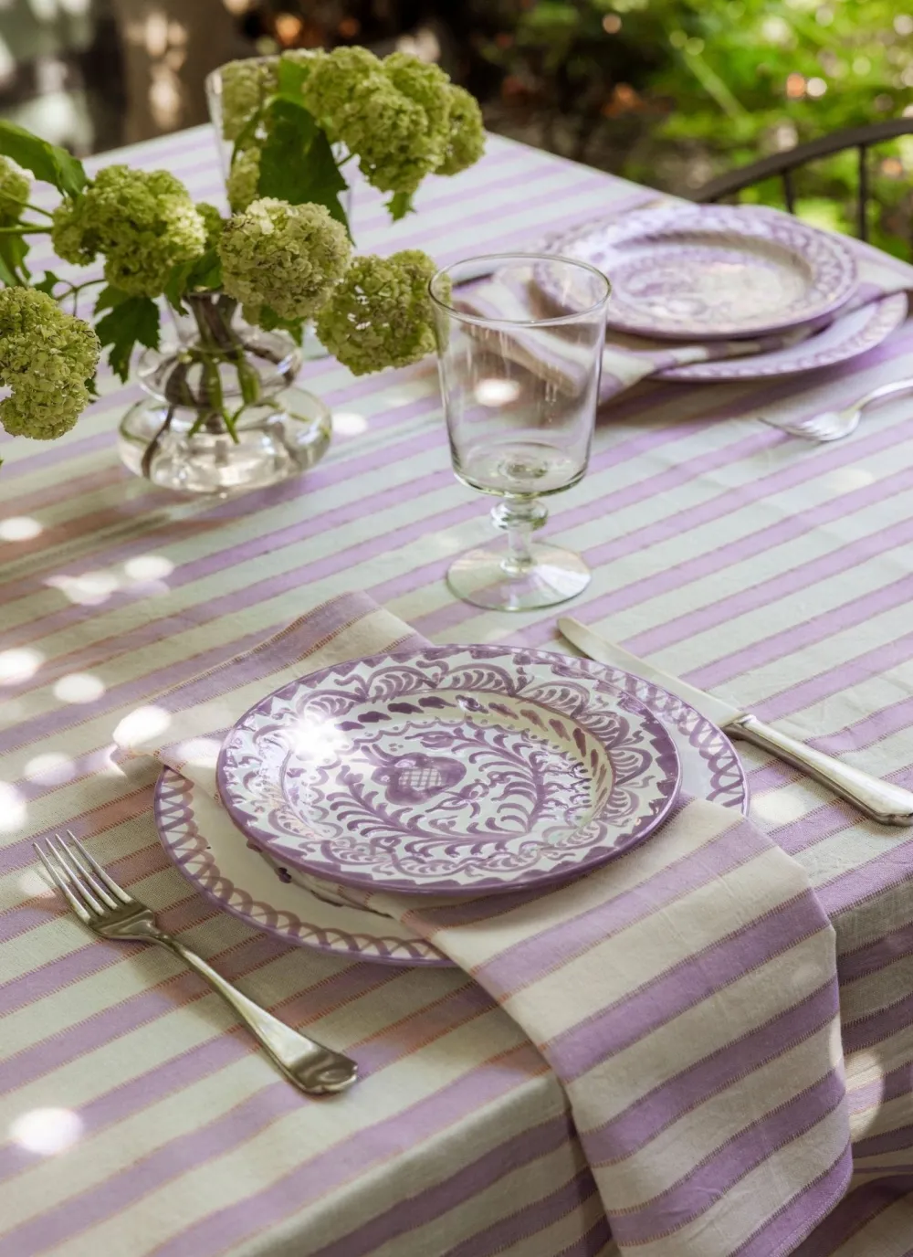 New Heather Taylor Home Lilac & Cream Stripe Napkins