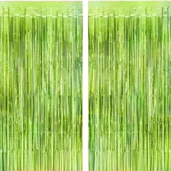 Outlet xo, Fetti Lime Green Foil Curtains