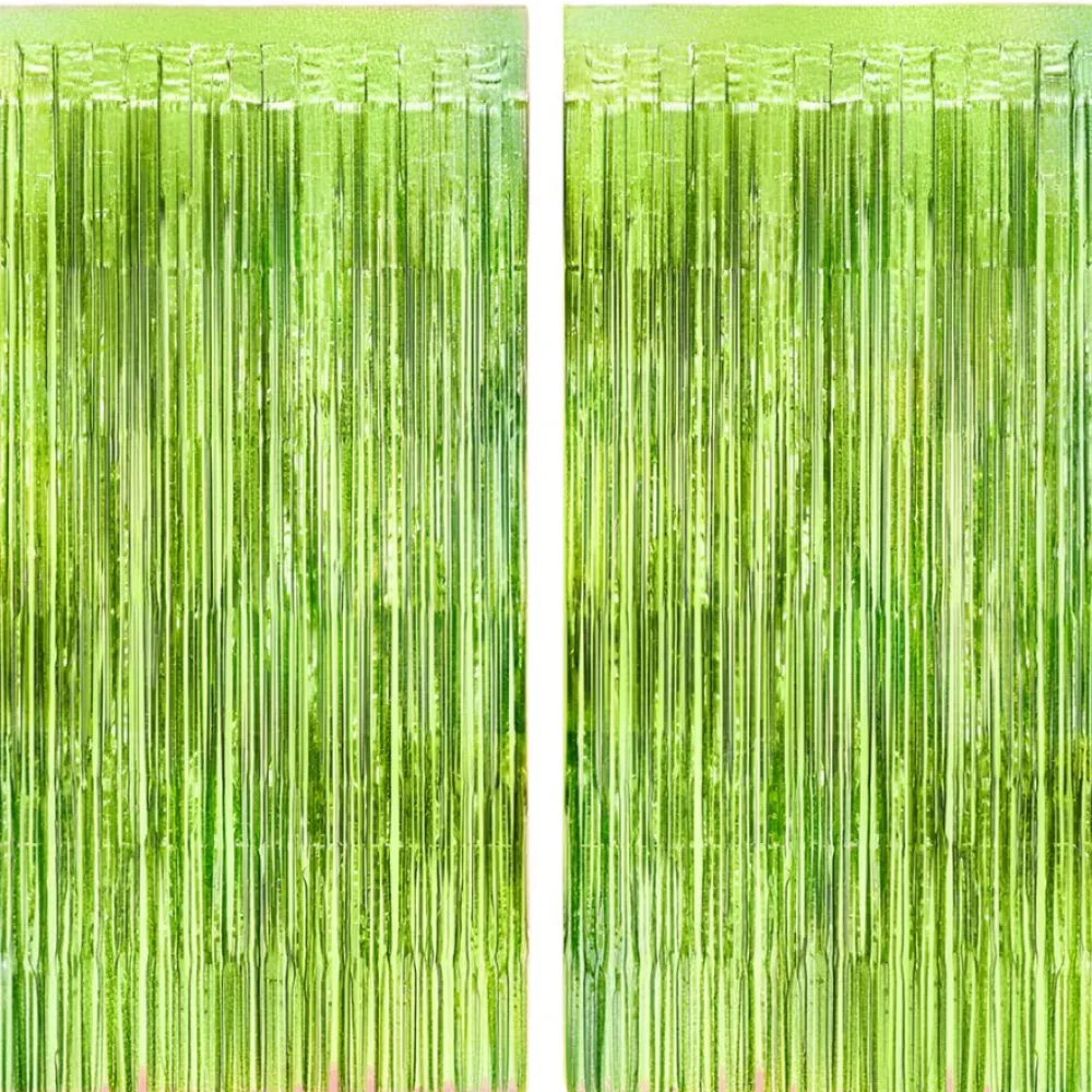 Outlet xo, Fetti Lime Green Foil Curtains