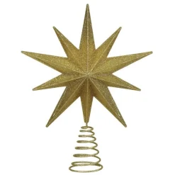 Sale Old World Christmas " Lit Gold Glitter Star Tree Topper