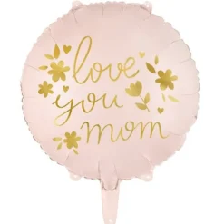 Clearance Party Deco Love You Mom Pink & Gold Balloon