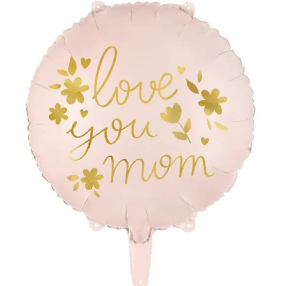 Clearance Party Deco Love You Mom Pink & Gold Balloon