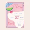 Clearance Bonjour Fete Luau Cocktail Digital Party Invitation Download