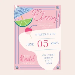 Clearance Bonjour Fete Luau Cocktail Digital Party Invitation Download