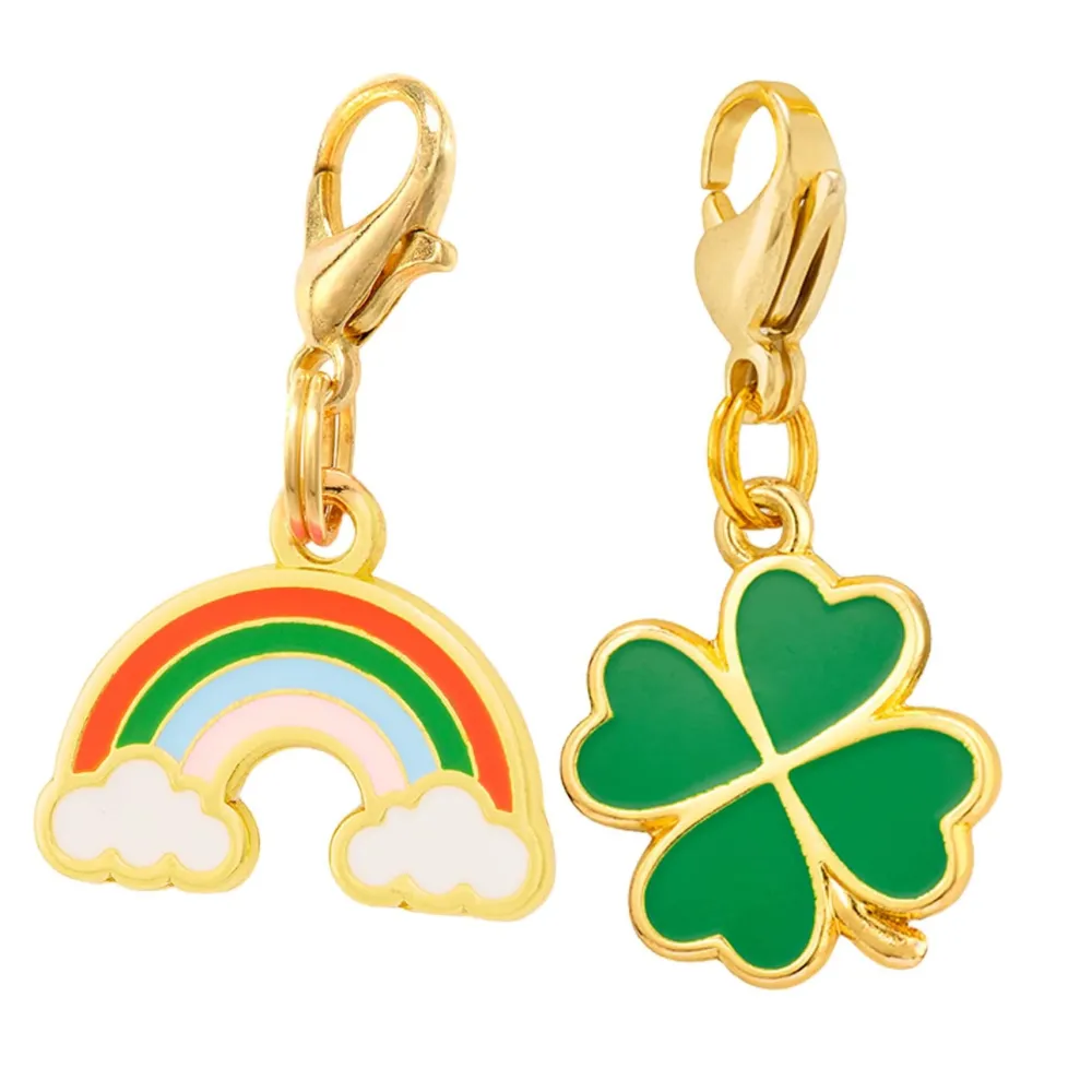 The Foggy Dog Lucky Rainbow Collar Charm Set
