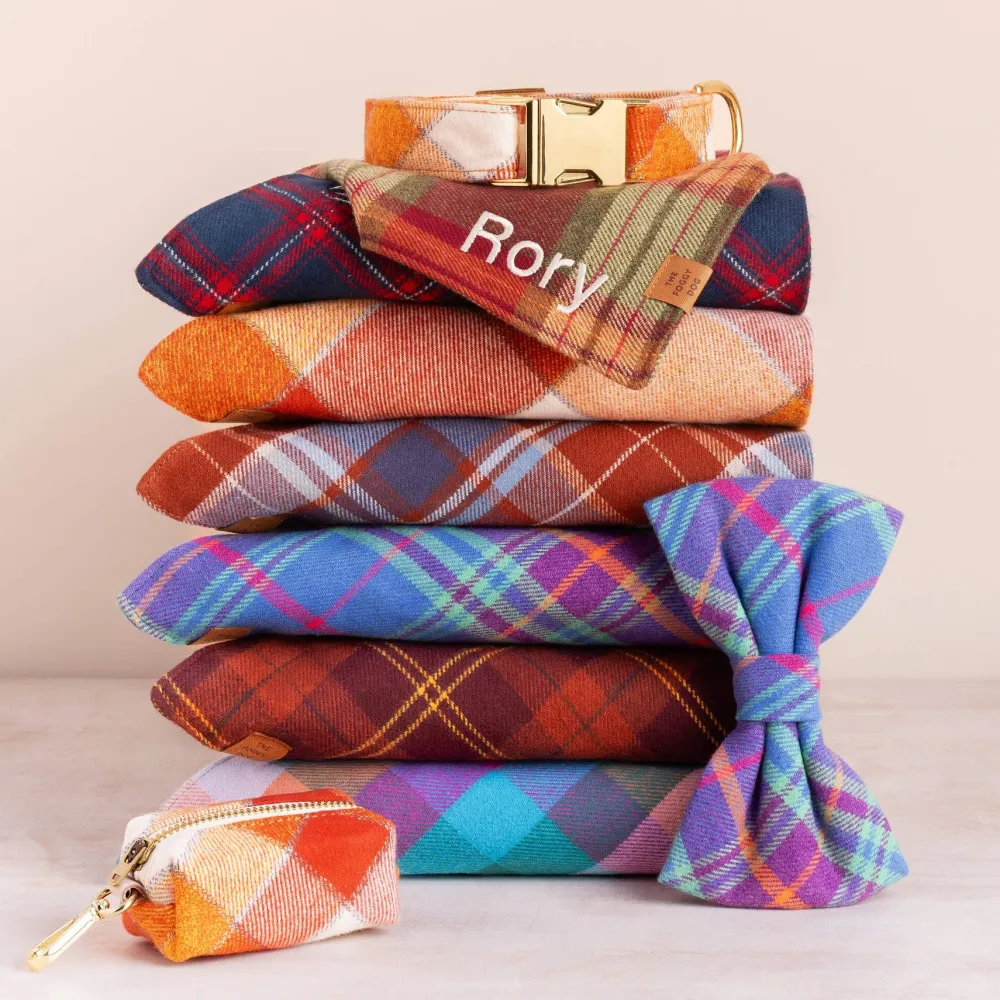 Clearance The Foggy Dog Maple Plaid Flannel Dog Bandana