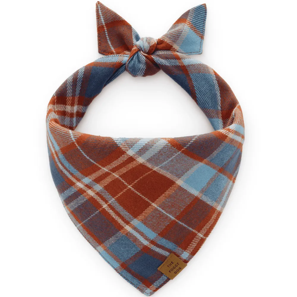 Clearance The Foggy Dog Maple Plaid Flannel Dog Bandana