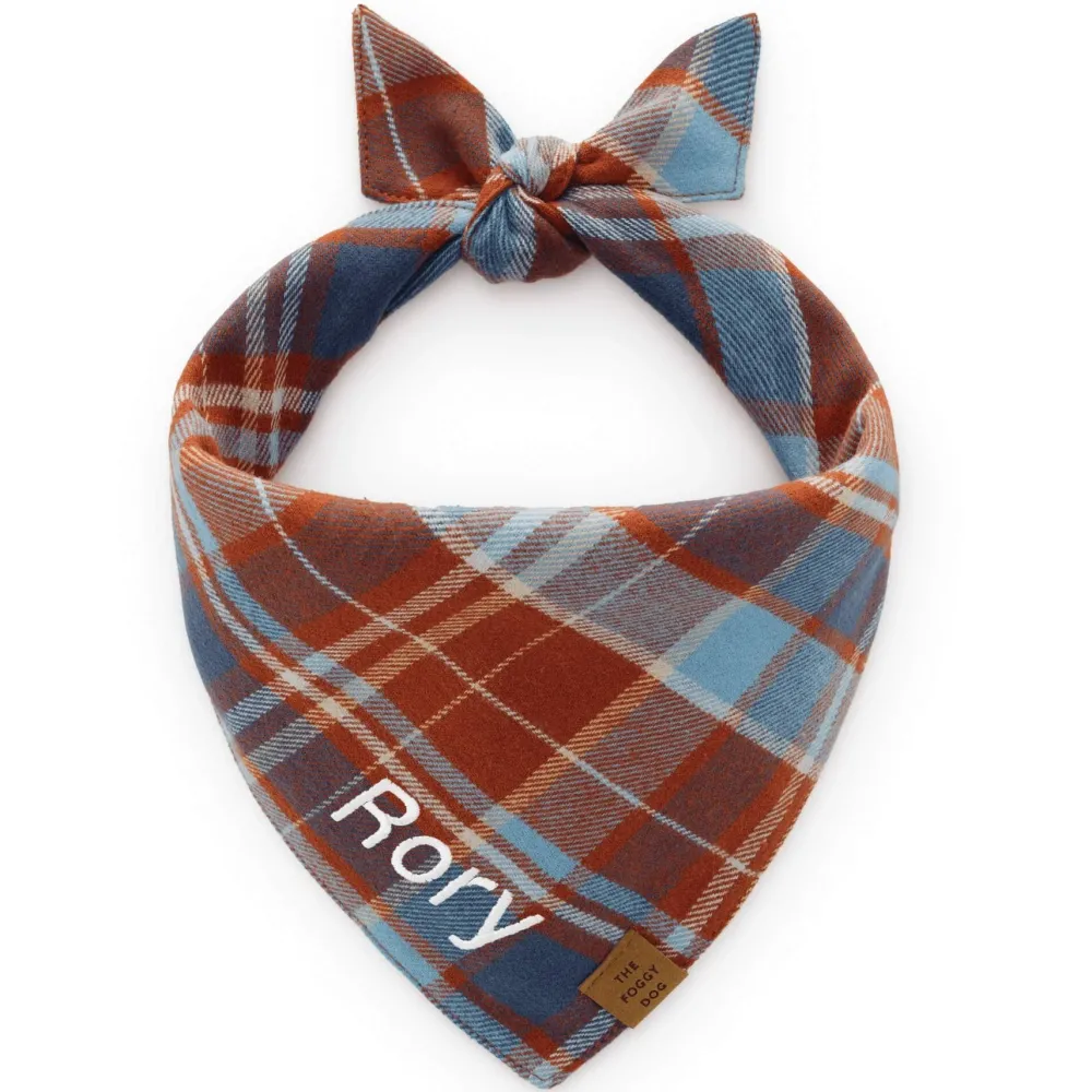 Clearance The Foggy Dog Maple Plaid Flannel Dog Bandana