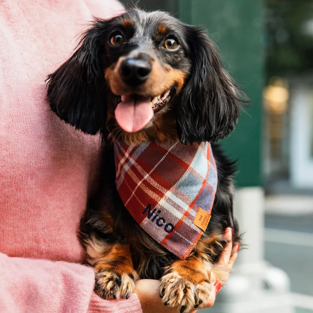 Clearance The Foggy Dog Maple Plaid Flannel Dog Bandana