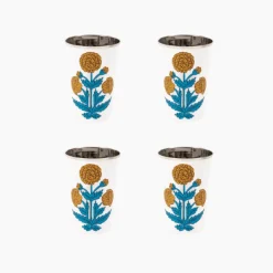 Clearance Trudie Marigold Poppy Tall Enamelware Tumblers - Set of 4