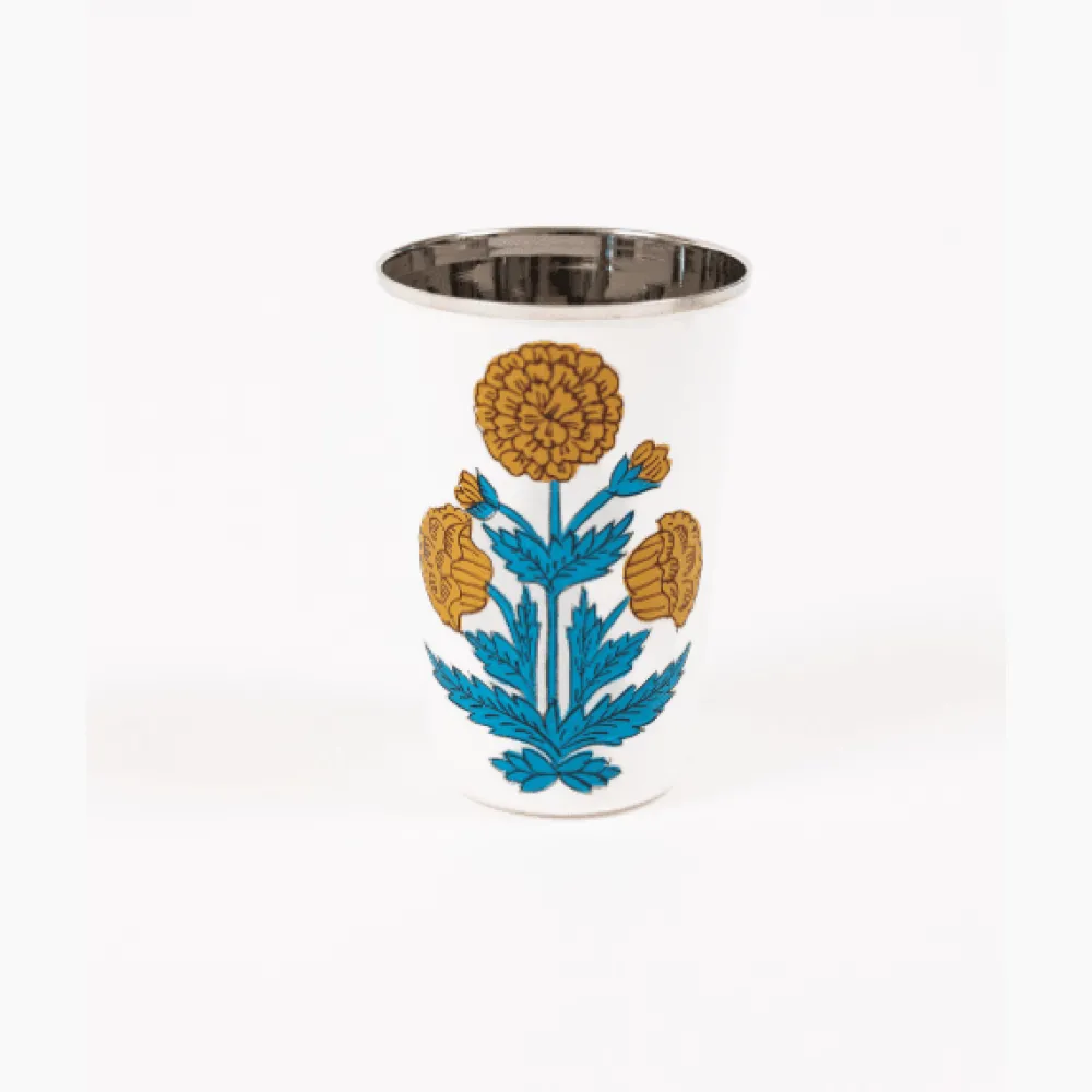 Clearance Trudie Marigold Poppy Tall Enamelware Tumblers - Set of 4
