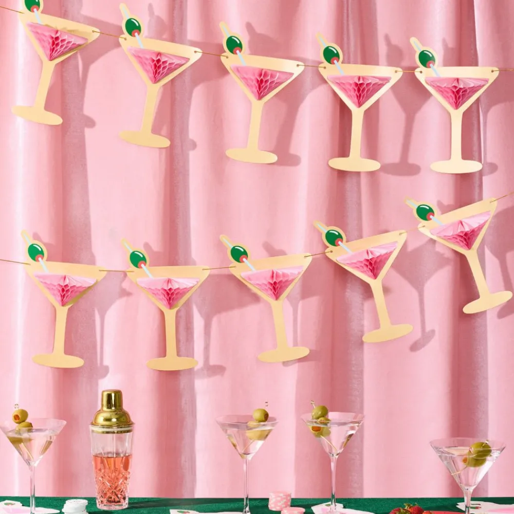 Best xo, Fetti Martini Glass Honeycomb Banner