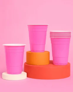 Outlet xo, Fetti Matte Pink Plastic Cups