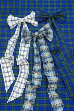 Clearance Heather Taylor Home Mayfair Plaid Hunter Fabric Bow