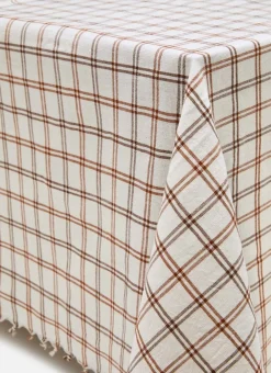 Clearance Heather Taylor Home Mayfair Plaid Nutmeg Tablecloth