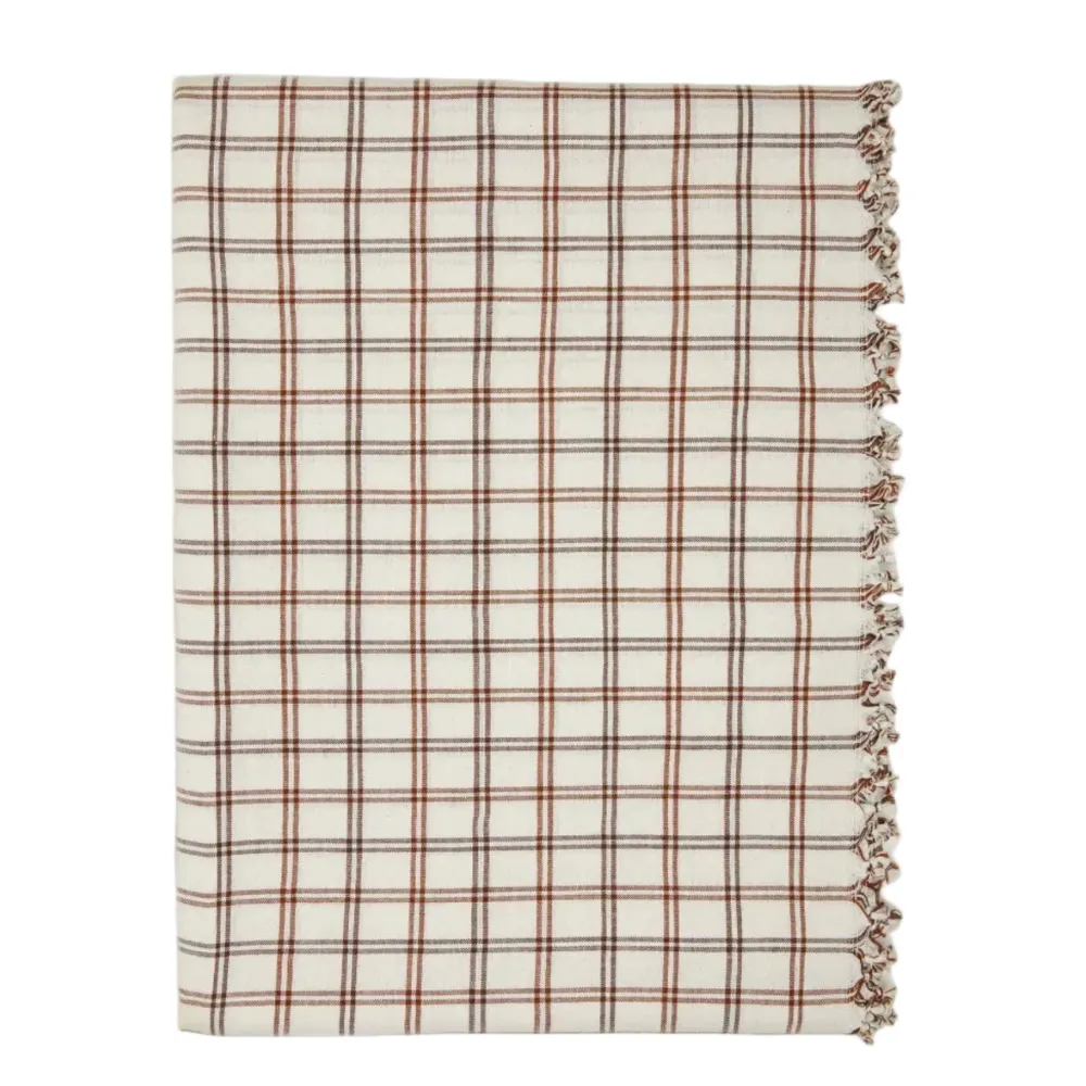 Clearance Heather Taylor Home Mayfair Plaid Nutmeg Tablecloth