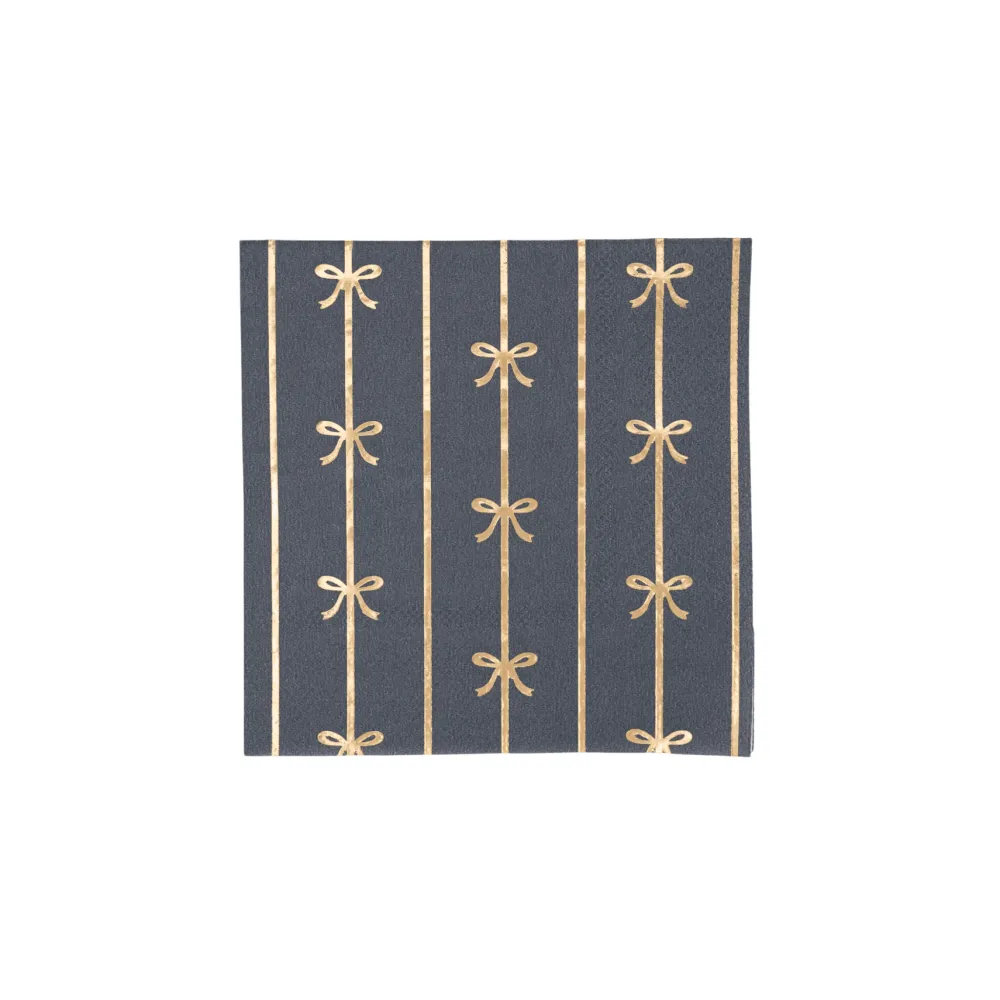 Bonjour Fete Midnight Blue Signature Bow Small Napkins