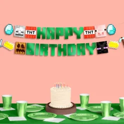 New xo, Fetti Minecraft Happy Birthday Banner