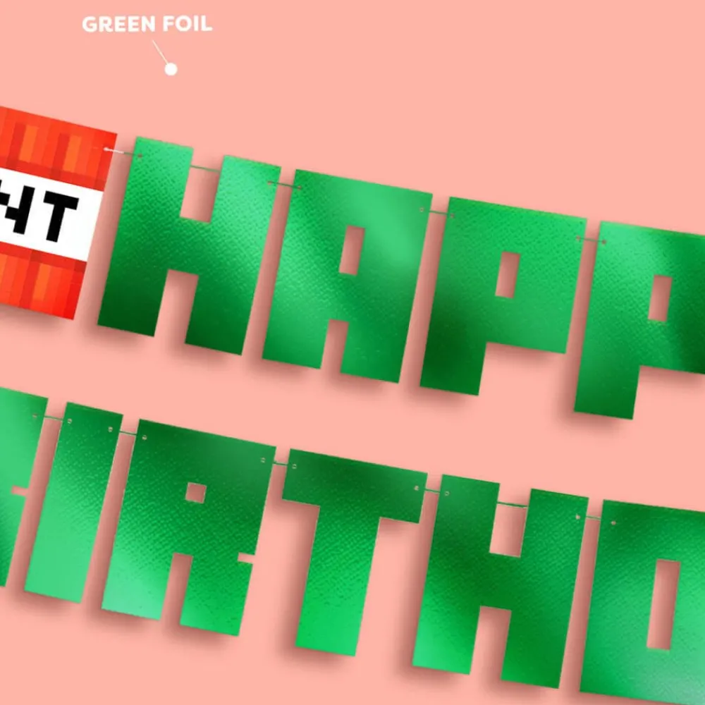 New xo, Fetti Minecraft Happy Birthday Banner