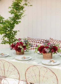 Discount Heather Taylor Home Mini Gingham Olive Tablecloth