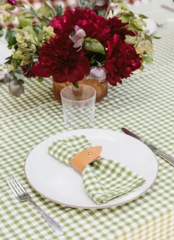 Discount Heather Taylor Home Mini Gingham Olive Tablecloth