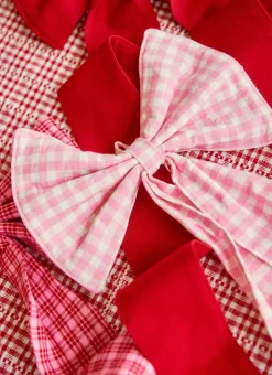 Sale Heather Taylor Home Mini Gingham Peony Fabric Bow