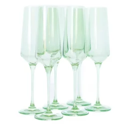 Online Estelle Colored Glass Mint Green Champagne Flute Set