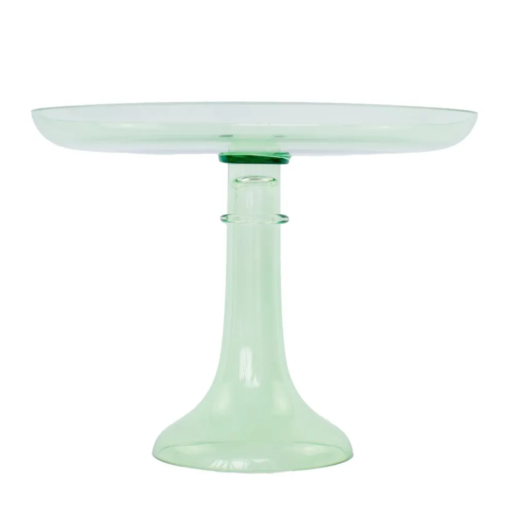 Estelle Colored Glass Mint Green Glass Cake Stand