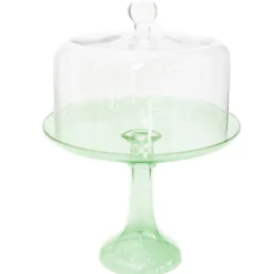 Estelle Colored Glass Mint Green Glass Cake Stand