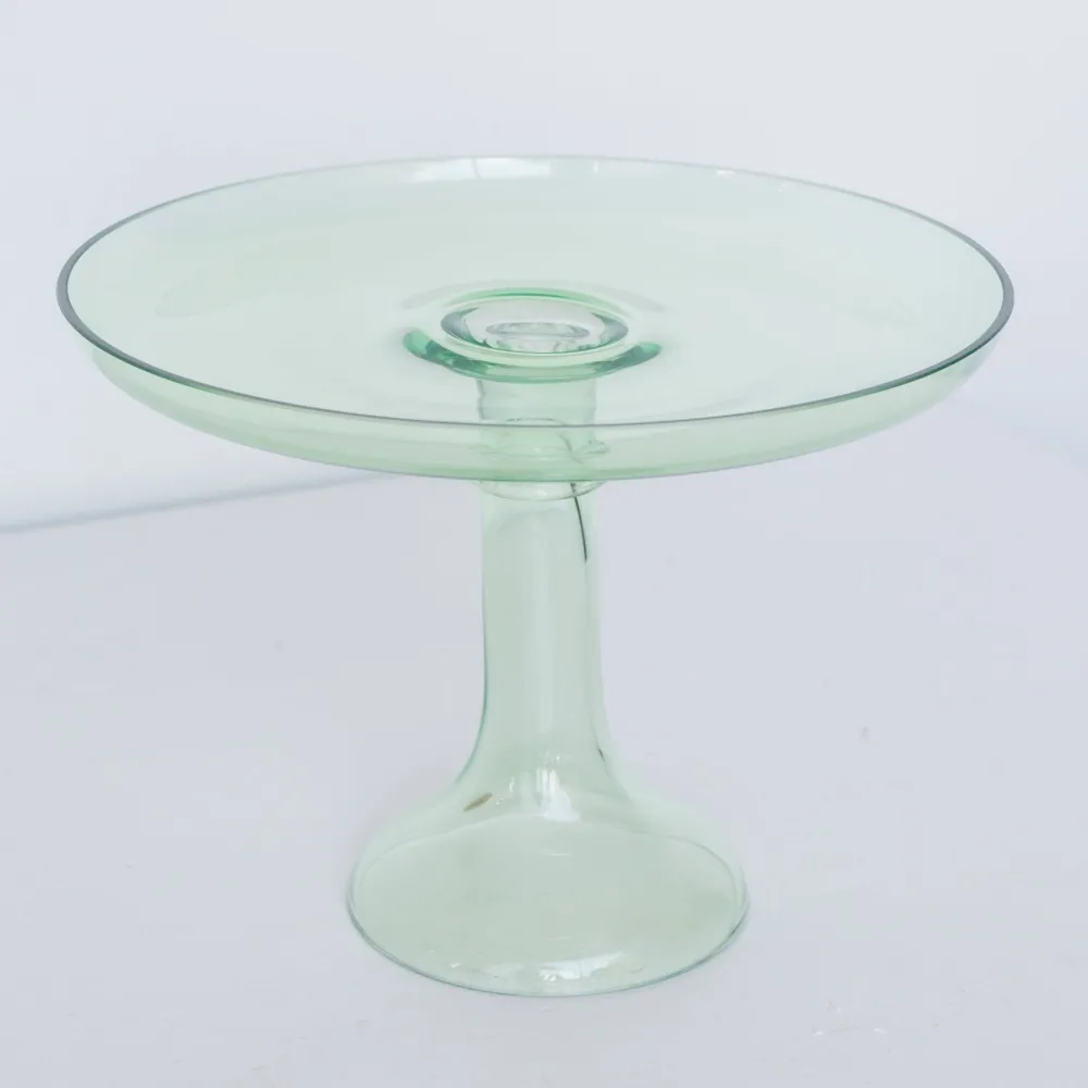 Estelle Colored Glass Mint Green Glass Cake Stand