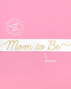 New xo, Fetti Mom to Be Sash - white satin sash