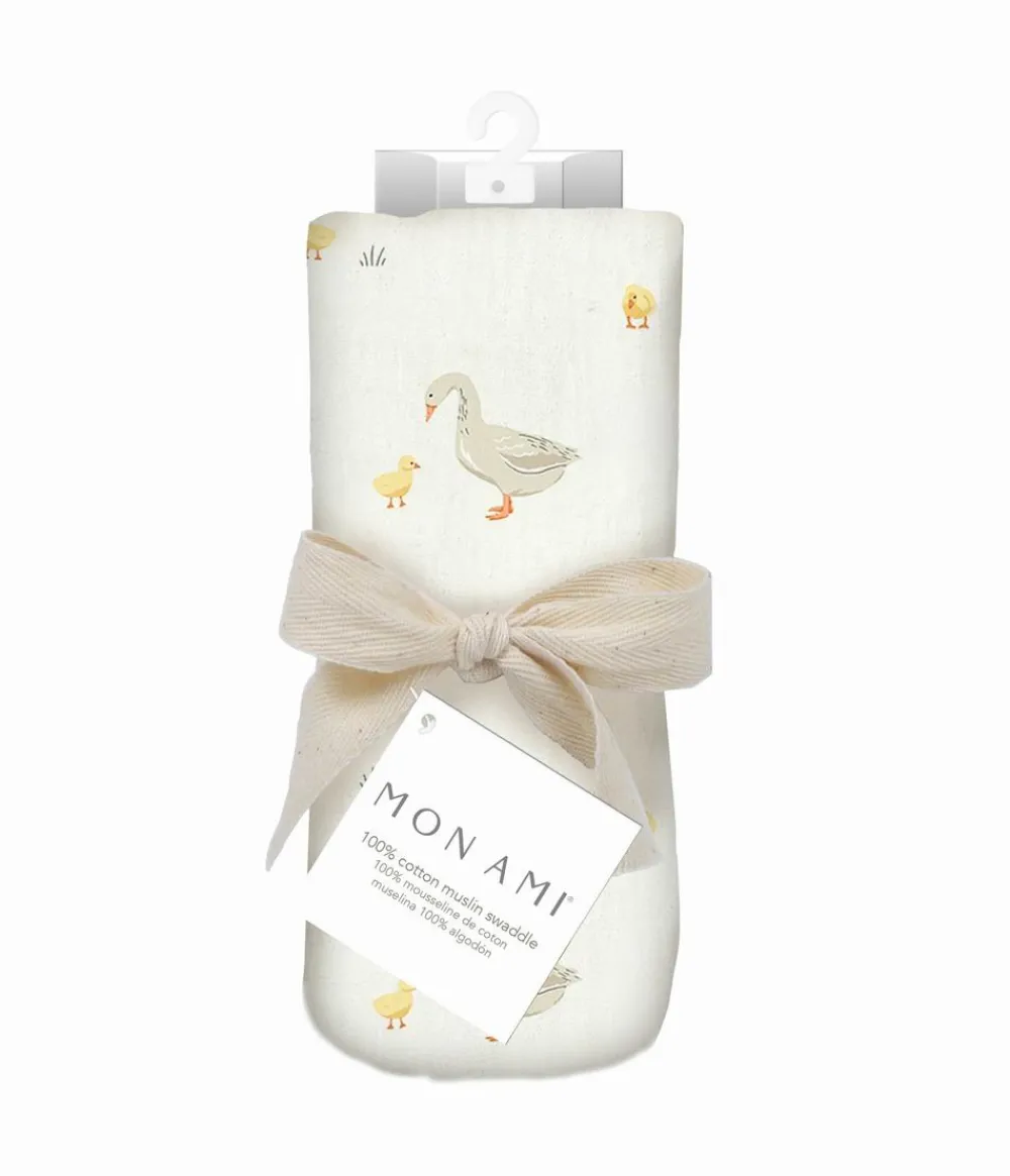 MON AMI Mother Goose Cotton Muslin Swaddle Blanket by