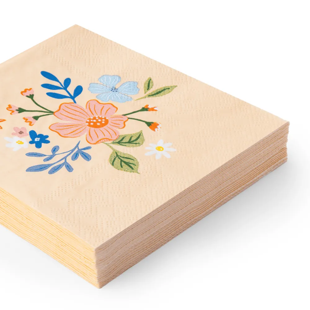 Best Bonjour Fete Multicolor Elegant Floral Cocktail Napkins