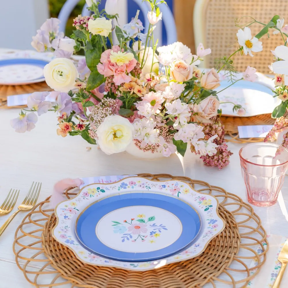 Hot Bonjour Fete Multicolor Elegant Floral Dessert Plates (multipack)