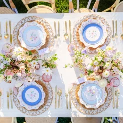 Hot Bonjour Fete Multicolor Elegant Floral Dessert Plates (multipack)