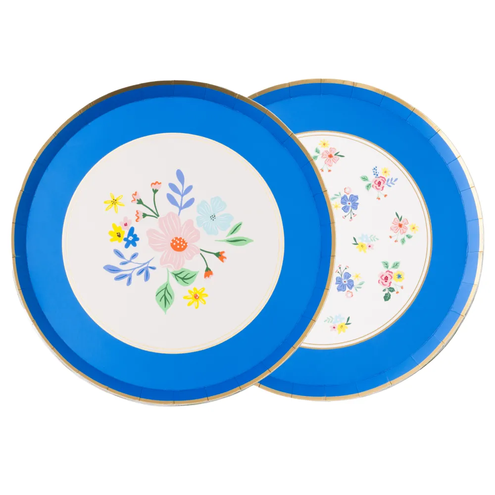 Hot Bonjour Fete Multicolor Elegant Floral Dessert Plates (multipack)