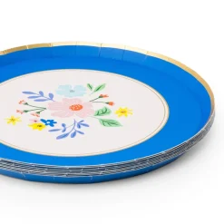 Hot Bonjour Fete Multicolor Elegant Floral Dessert Plates (multipack)